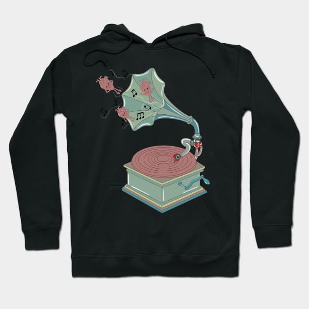 Turntable music love Hoodie by Carries Design 